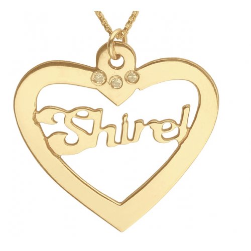 Gold Filled Name Necklace in Heart
