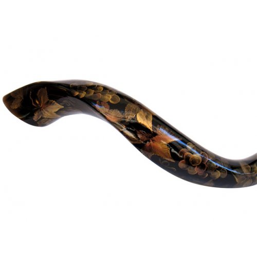 Gold Grapevine Hand Painted Yemenite Shofar