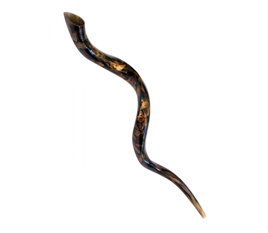 Gold Grapevine Hand Painted Yemenite Shofar