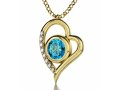 Gold I Love You Colorful Swarovski Heart Necklace by Nano Gold