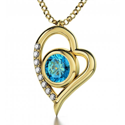 Gold I Love You Colorful Swarovski Heart Necklace by Nano Gold