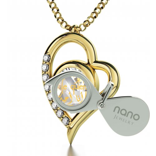 Gold I Love You Colorful Swarovski Heart Necklace by Nano Gold