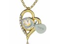 Gold Musical Note Swarovski Heart Necklace by Nano