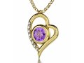 Gold Plate I Love You Colorful Heart Swarovski Necklace by Nano