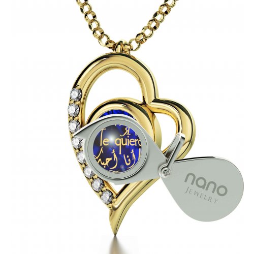 Gold Plate I Love You Colorful Heart Swarovski Necklace by Nano