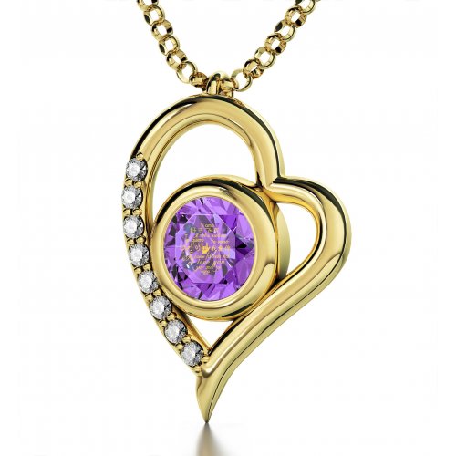 Gold Plate I Love You Colorful Heart Swarovski Necklace by Nano