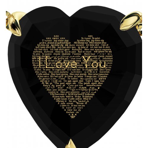 Gold Plate I Love You Heart Swarovski Necklace by Nano