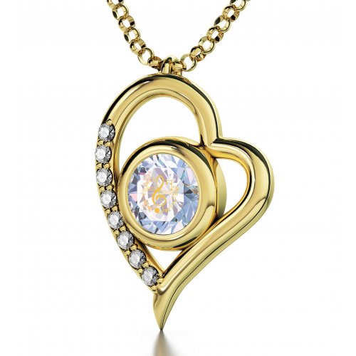 Gold Plate Music Heart Swarovski Necklace by Nano