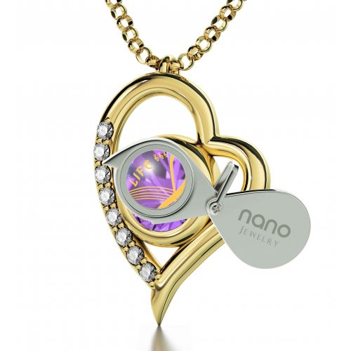 Gold Plate Music Heart Swarovski Necklace by Nano