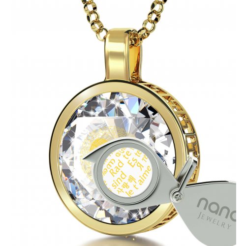 Gold Plate Nano I Love You Pendant