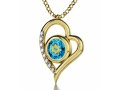 Gold Plate Star of David Shema Heart Necklace by Nano