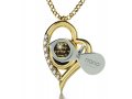 Gold Plate Star of David Shema Heart Necklace by Nano