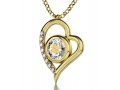 Gold Plate Star of David Shema Heart Necklace by Nano