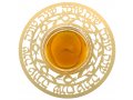 Gold Plated Honey Dish, Glass Bowl with Pomegranate Motif - Dorit Judaica