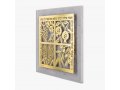 Gold Plated Wall Plaque, Seven Species and Hebrew Peace Blessings - Dorit Judaica