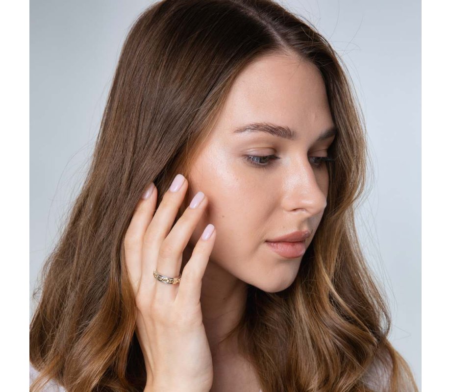 Gold Plated and Sterling Silver Ring, Protection Psalm Words - Hebrew and English