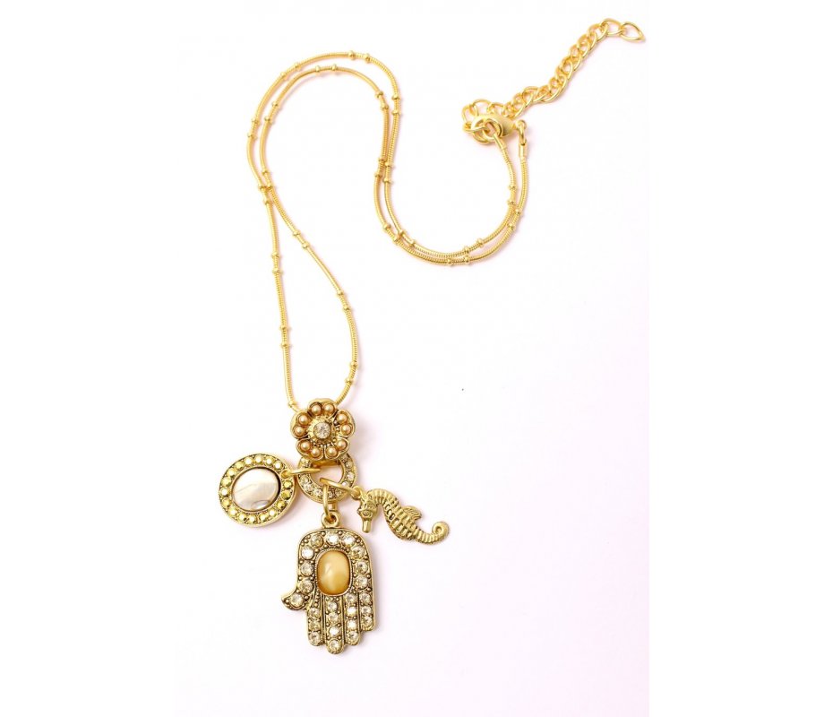 Golden Hamsa Seahorse Chain from the Illumination Collection by Amaro