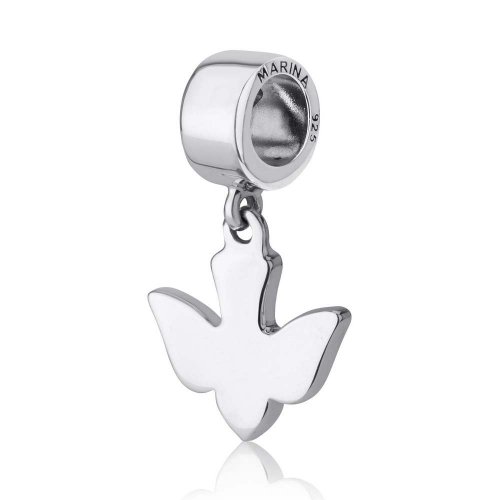 Graceful Dove Charm in Sterling Silver