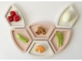 Graciela Noemi Handcrafted Modular Passover Seder Plate - Terracotta and White