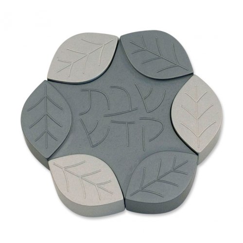 Gray Anodized Aluminum Travel Candle Holders, Leaf Collection - Avner Agayof