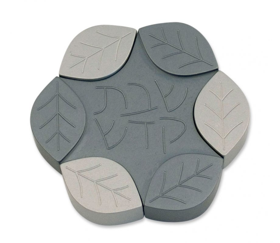 Gray Anodized Aluminum Travel Candle Holders, Leaf Collection - Avner Agayof