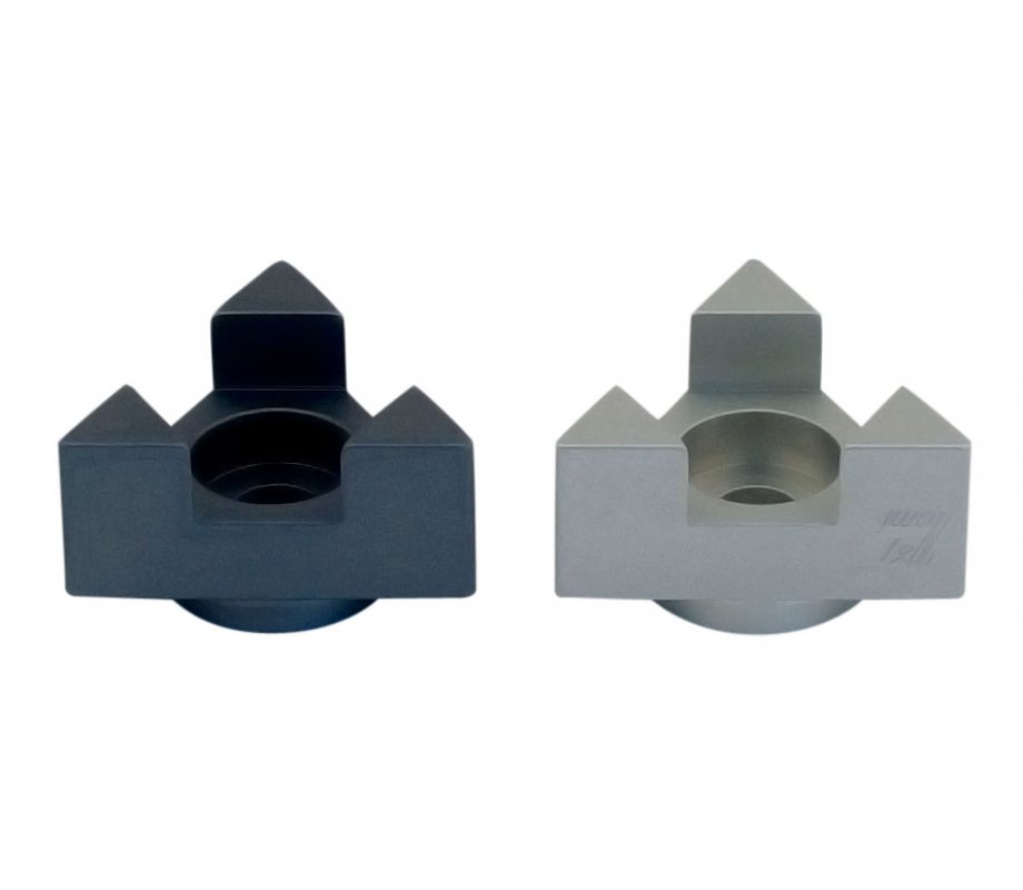 Gray Anodized Aluminum Travel Shabbat Candlesticks, Star of David - Avner Agayof