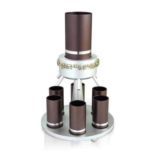 Gray Anodized Aluminum Wine Fountain Silver Line by Dabbah Judaica
