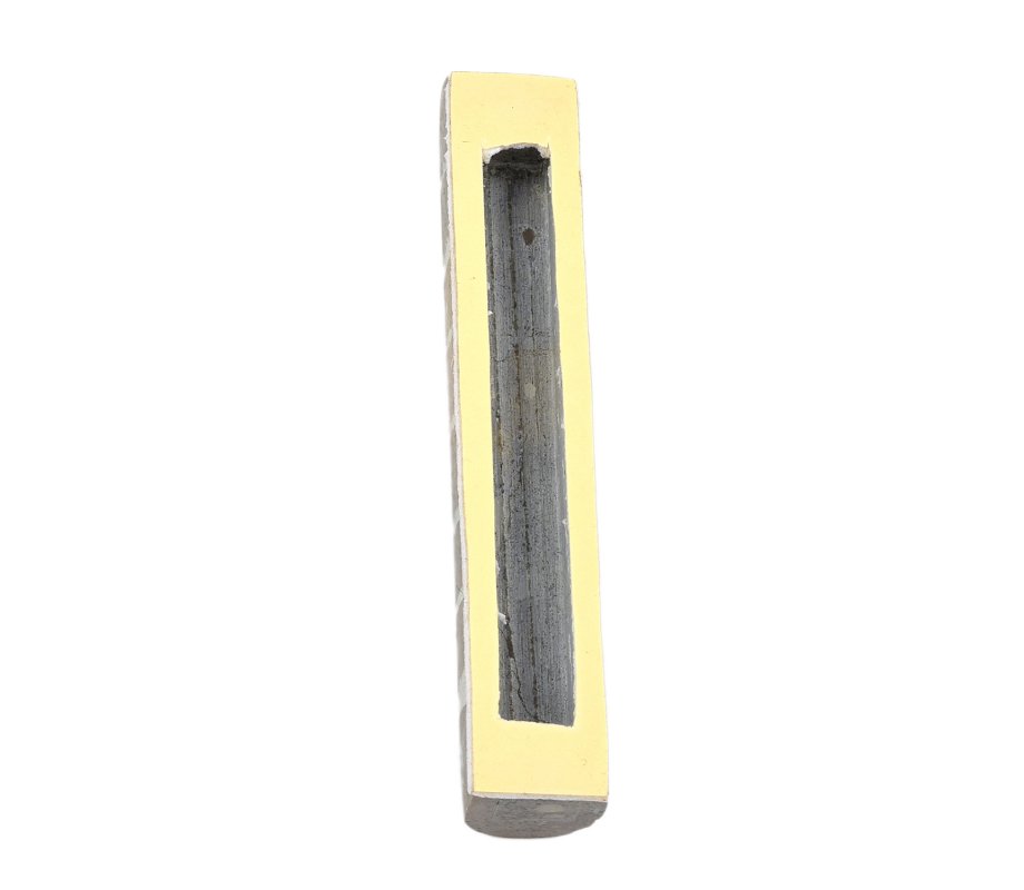 Gray and White Jerusalem Stone Mezuzah Case with Western Wall Image - 4.3