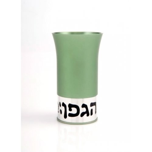 Green-Silver Aluminum Havdalah Set - Agayof