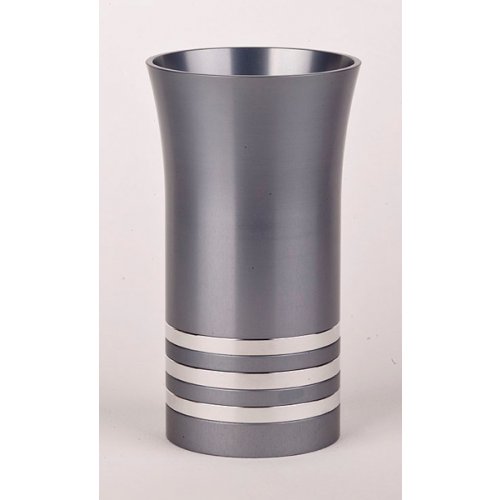 Grey with Stripes Anodized Aluminium Kiddush Cup by Agayof