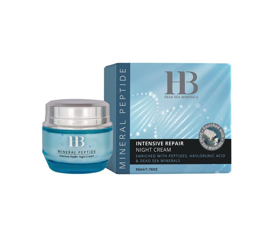 H&B Intensive Repair Night Cream Enriched with Peptides and Hyaluronic Acid - Blue Series