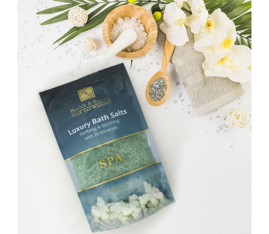 H&B Luxurious Bath Crystals with 26 Dead Sea Minerals - White