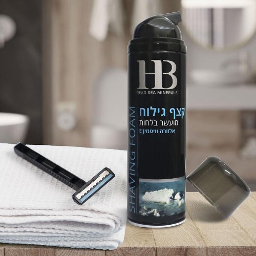 H&B Men's Shaving Foam Enriched with Moisturizers and Dead Sea Minerals