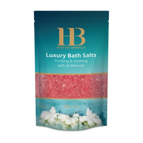 H&B Rose Aroma Luxury Bath Salts with 26 Dead Sea Minerals