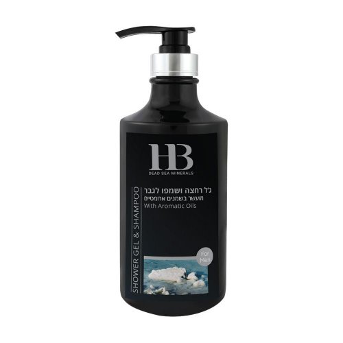 H&B Shower Gel and Shampoo for Men, Dead Sea Minerals and Plant Extracts and Oils