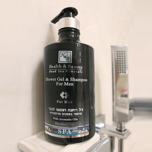 H&B Shower Gel and Shampoo for Men, Dead Sea Minerals and Plant Extracts and Oils