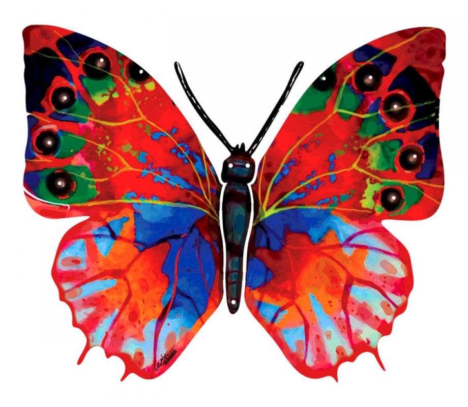 Hadar Butterfly Steel Double Sided Wall Sculpture - David Gerstein