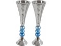 Hammered Aluminum Stem Candlestick - Colored Beads by Yair Emanuel