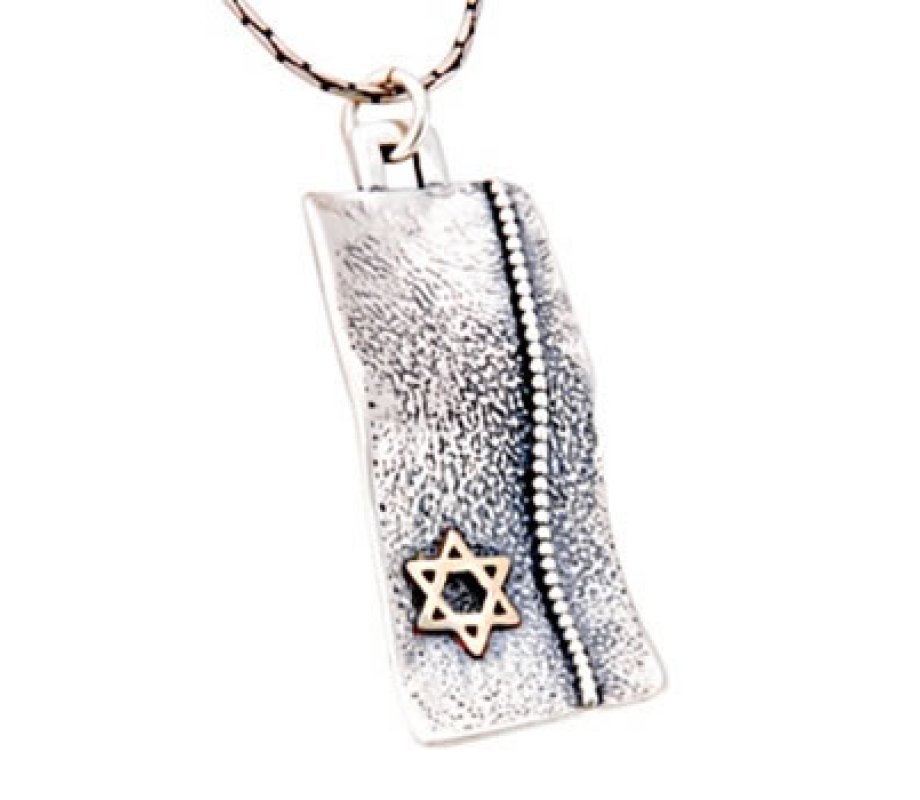 Hammered Disc Star of David Pendant by Golan Jewelry