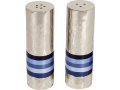 Hammered Nickel Salt and Pepper Shakers  Decorative Bands BY Yair Emanuel