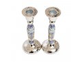 Hammered Stainless Steel Colorful Geometric Design Metal Candlesticks - Yair Emanuel