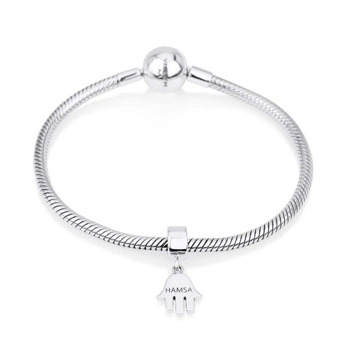 Hamsa Bracelet Charm - Sterling Silver