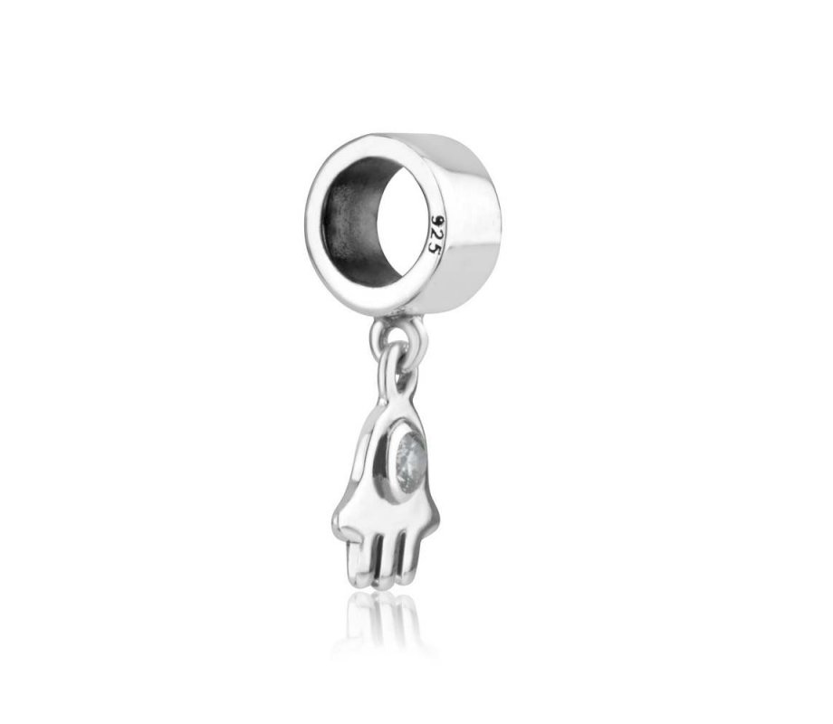 Hamsa Charm with Crystal