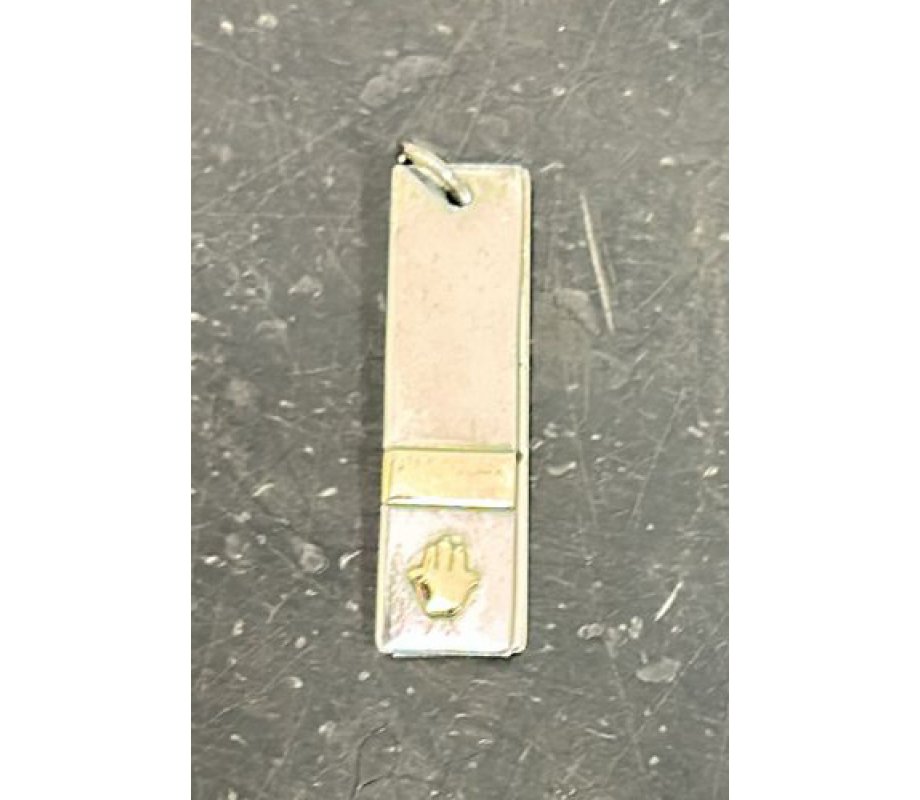 Hamsa with Blessings Silver and 14K Jewish jewelry by Golan Jewelry