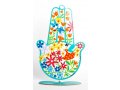 Hamsa with Flowers on Turquoise Stand by Tzuki