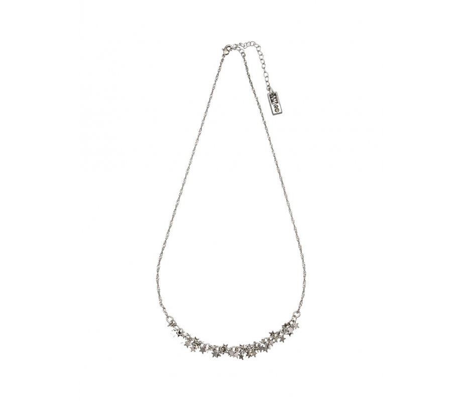 Hand Crafted Silver Plated Necklace with Decorative Stars - Amaro