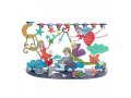 Hand Painted Chanukah Menorah, Youthful Wonderland Scene - Yair Emanuel