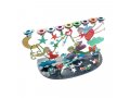 Hand Painted Chanukah Menorah, Youthful Wonderland Scene - Yair Emanuel