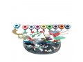 Hand Painted Chanukah Menorah, Youthful Wonderland Scene - Yair Emanuel