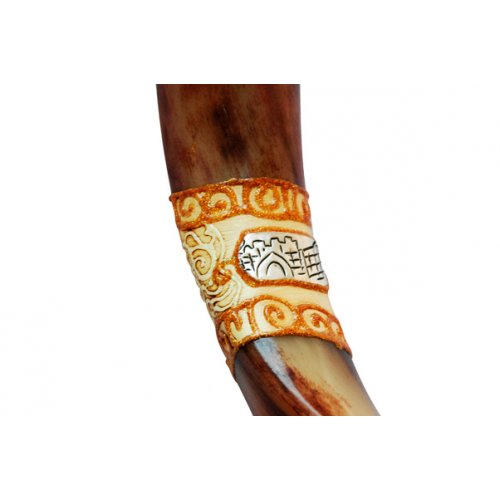 Hand Painted Jumbo Yemenite Shofar - Jerusalem